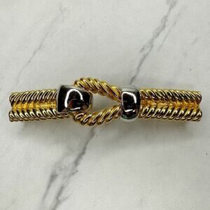 Vintage Gay Boyer Gold Silver Tone 2 Piece Interlocking Belt Buckle ✨